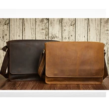 Мужская винтажная сумка-мессенджер из натуральной кожи черного и коричневого цвета, мужская повседневная маленькая сумка через плечо с клапаном, мужская сумка-мессенджер