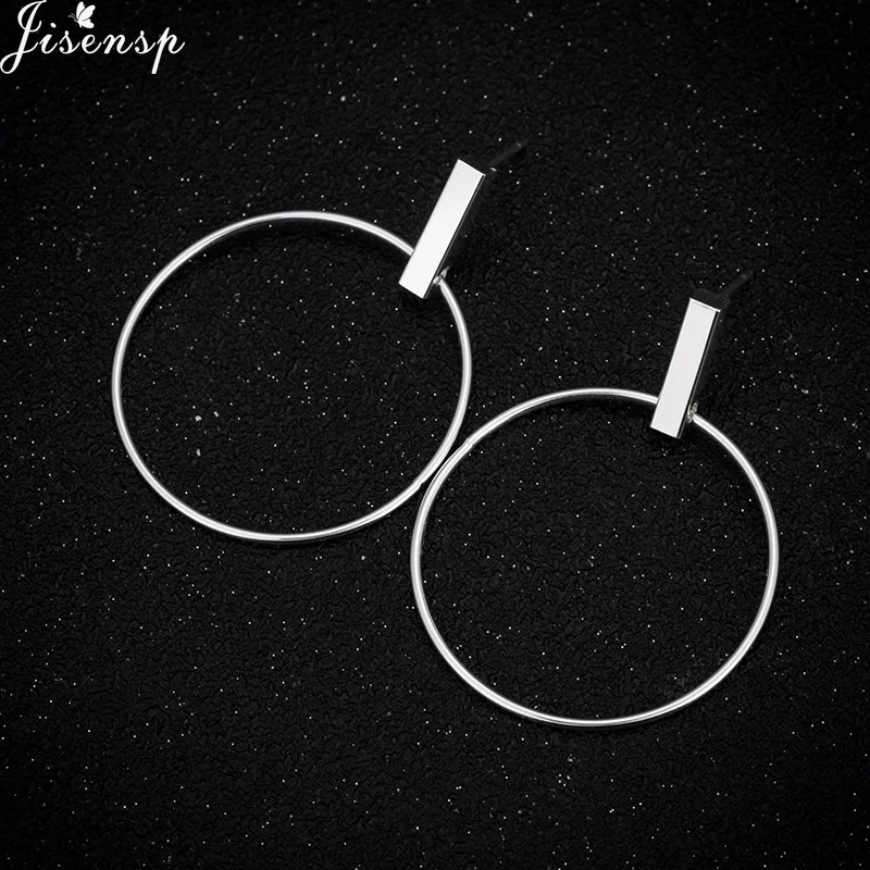 Jisensp новые корейские простые серьги-кольца Aros для женщин Геометрическая длинная серьга полые большие круглые серьги вrincos бижутерия