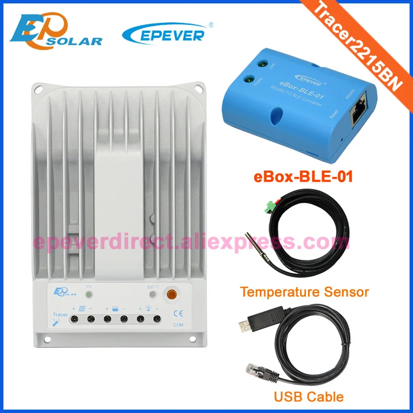 

MPPT EPsolar battery charger solar regulator with bluetooth BLE USB cable and temperature sensor Tracer2215BN 20A