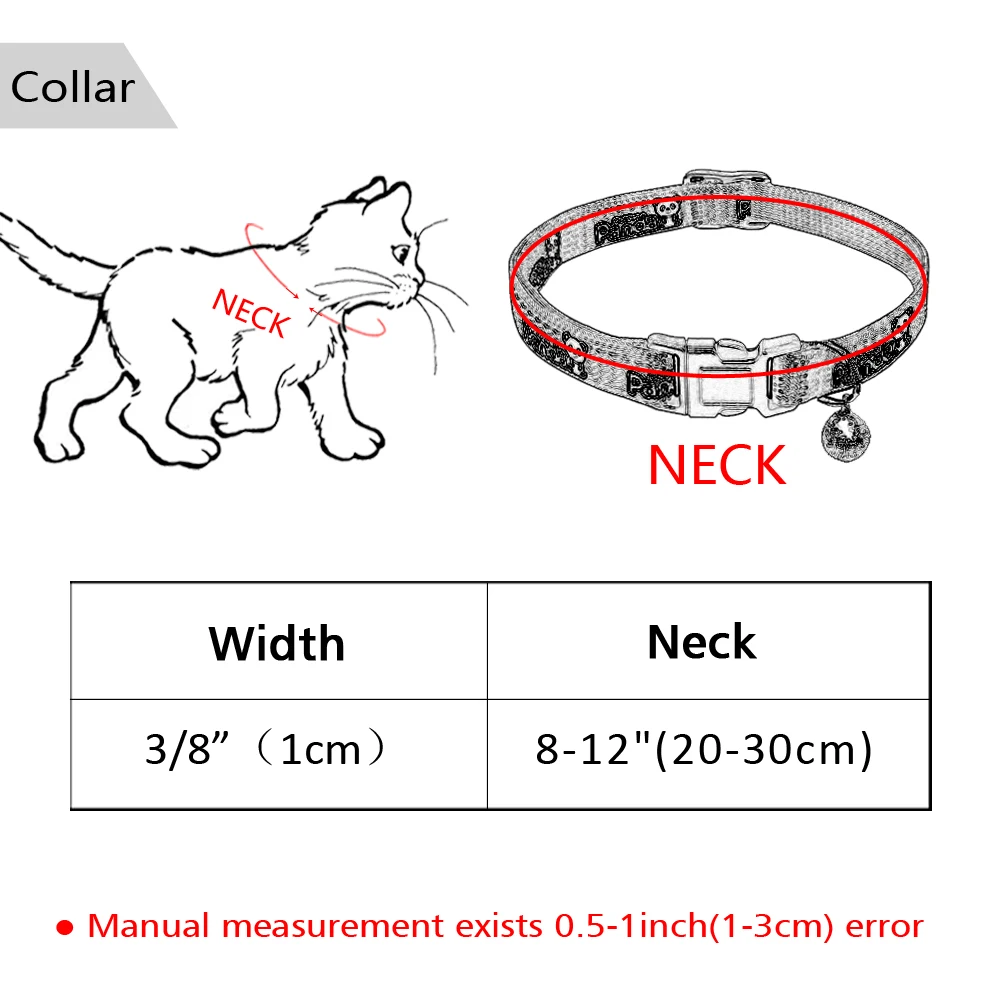 Безопасный нейлоновый ошейник для кошек и собак, милые регулируемые ошейники для кошек с колокольчиком, флуоресцентные принадлежности для домашних кошек и котят