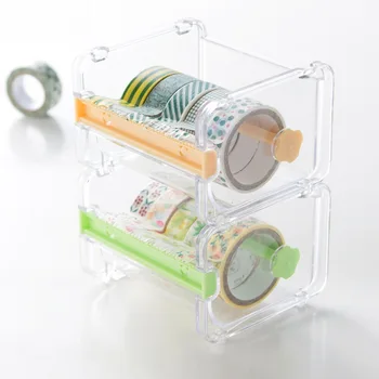 

4 pcs/Lot Cute paper tape cuter Scrapbooking tools dispenser Desk pen holder organizer Stationery Office School supplies A6071