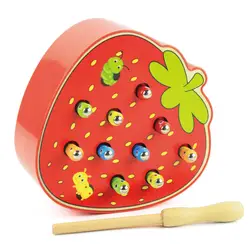 Забавная детская развивающая игрушка клубника ловушка червь Игра цвет когнитивный магнитный 3D головоломка ребенок захватывающая