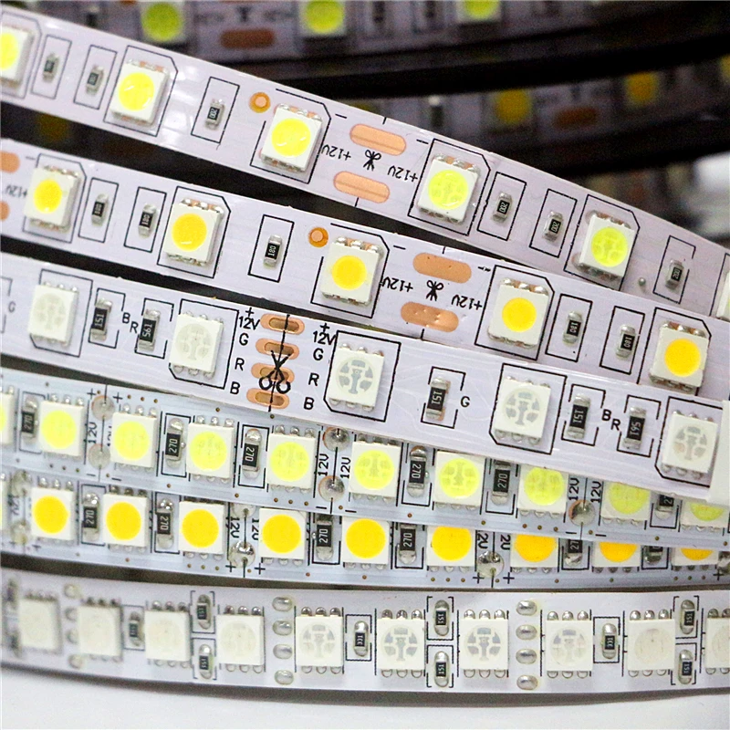 5 м 5050 SMD 300 600 светодиодов Гибкая светодиодная лента 12 в 60 120 светодиодов/м не