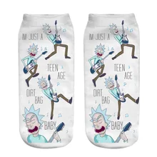 1 пара 3D носков 19x8 см 3d рок человек печатных короткие носки весна лето носки с низкой лодыжкой Унисекс Хлопок смесь носки из полиэстера