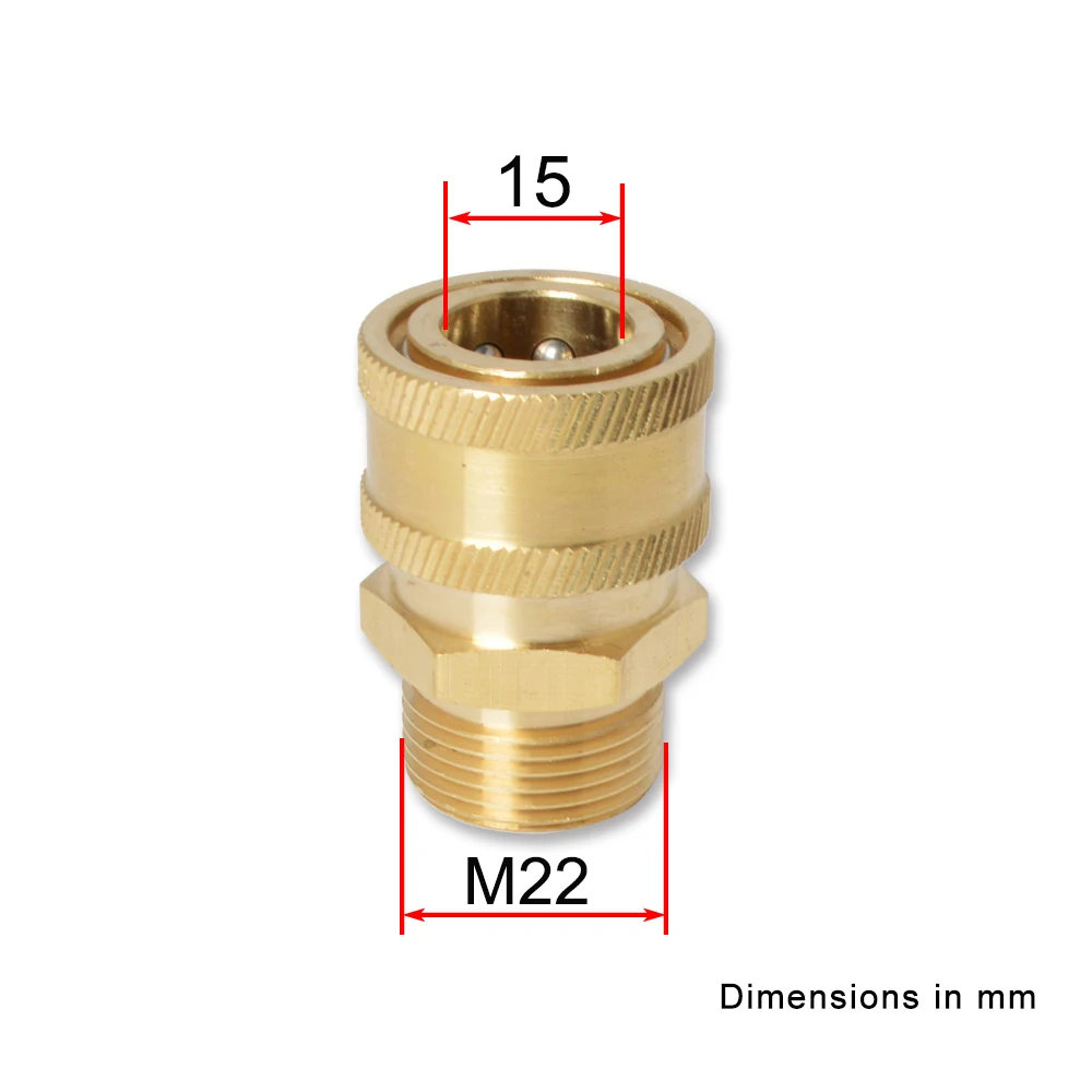 Высокое давление шайба автомобиля шайба латунный соединитель Адаптер M22 Папа+ 3/" разъем быстрого отключения