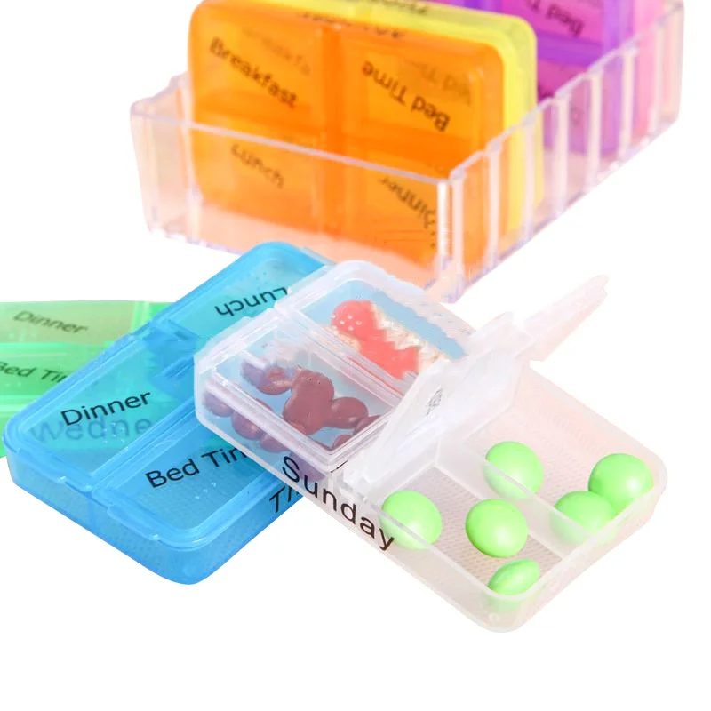 

Weekly Pill Cases Medicine Storage box for 7 Days Tablet Sorter Dispense Boxs Container Daily Pills holder Case Organizer 1 Set