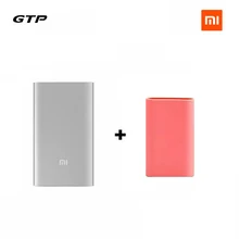 Original xiaomi 5000 mah energienbank xiaomi 5000 li-ion polymer usb power bank slim power ladegerät + silikon-kasten-abdeckung