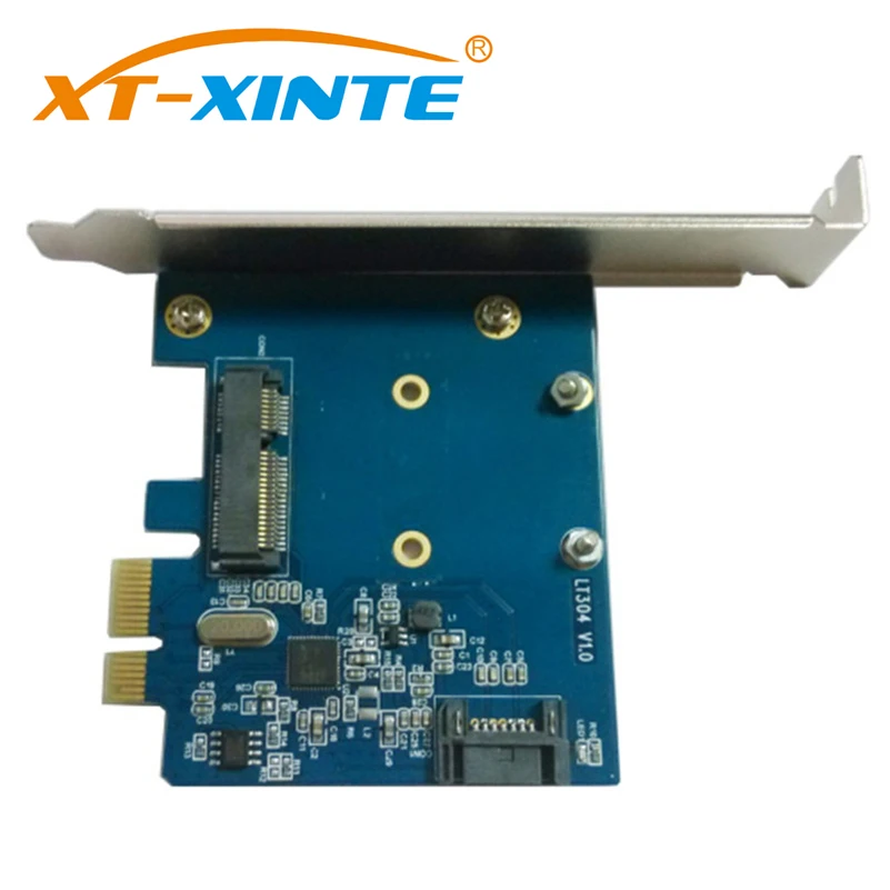 XT-XINTE PCI-E Плата расширения PCI-Express SATA 3,0+ mSATA 3,0 адаптер LT304 Высокоскоростная передача рабочего стола выделенный SSD