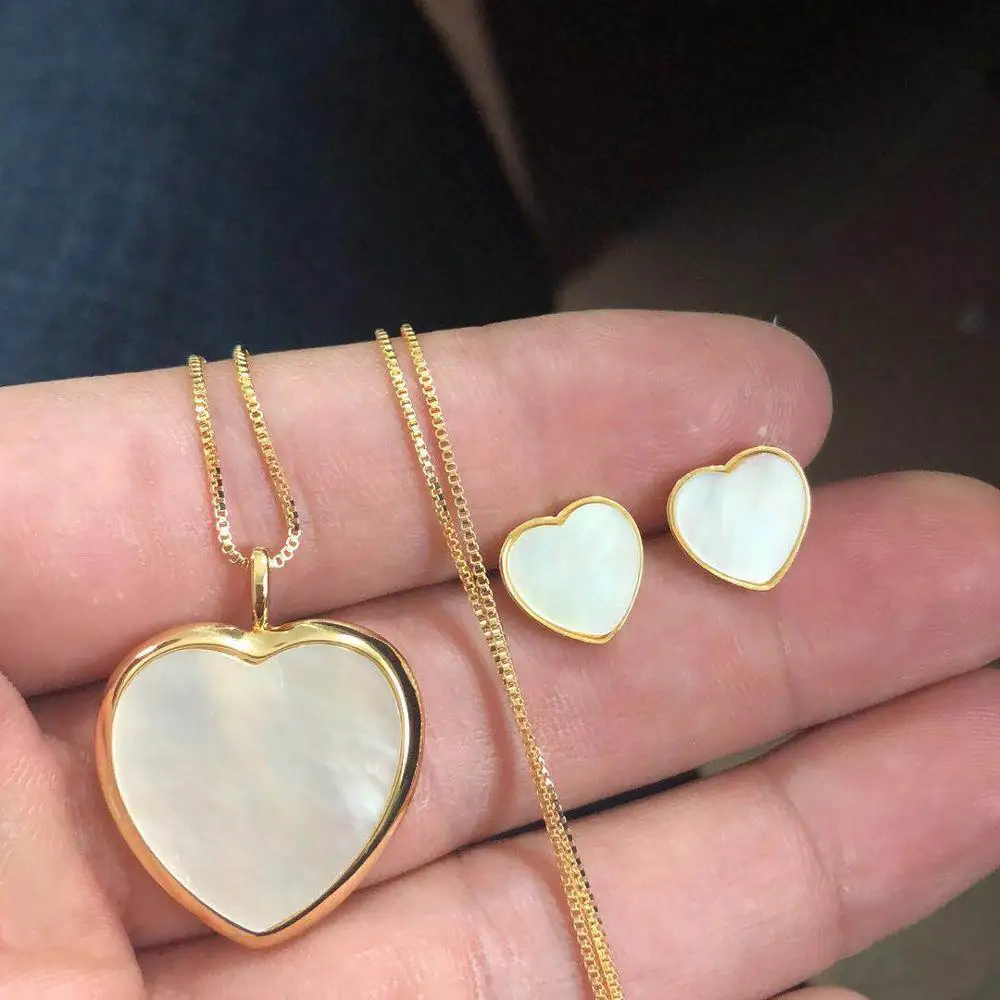 

GODKI Charms Multicolor Crystal Heart Stackable Pendant Necklace Earring Set Full Cubic Zircon Women Fashion Jewelry Sets 2019