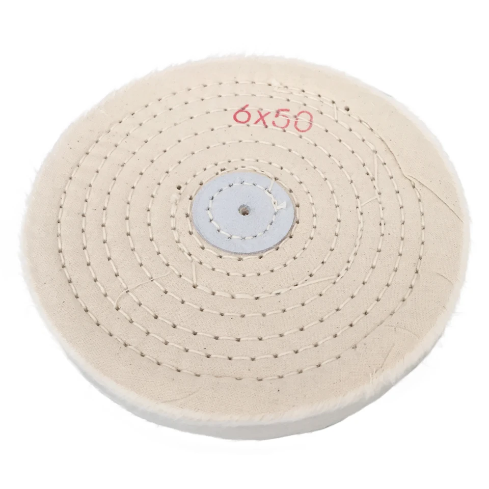 1pc 6" white Muslin Stitched Buff Mop Polishing Jewellery cotton wheel