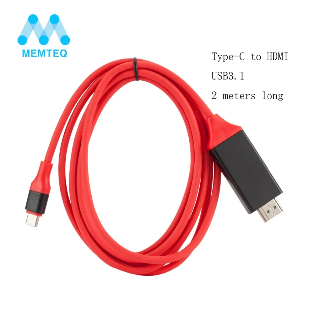 MEMTEQ совершенно новый Type C к HDMI USB 3 1 для GALAXY S8 кабель адаптера 4K мобильный компьютер