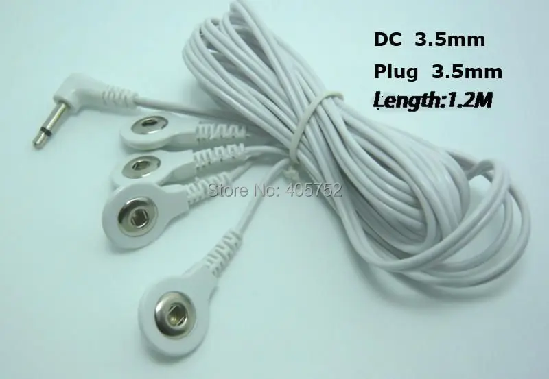 

Freeshipping 5pcs/lot 4 in 1 DC head 3.5mm electrode wire/cable plug 3.5mm for tens ems digital therapy machine
