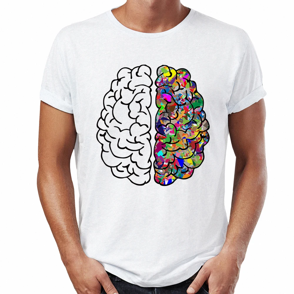 High Quality Urban Male T shirts Brain Fitness Men Oversized T Shirt