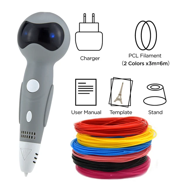 Special Price Joylites Low Temperature Robot Voice Broadcast 3D Pen 1.75mm PCL Filament ,Wireless 3D Drawing Pen for Kids Power Bank Charger