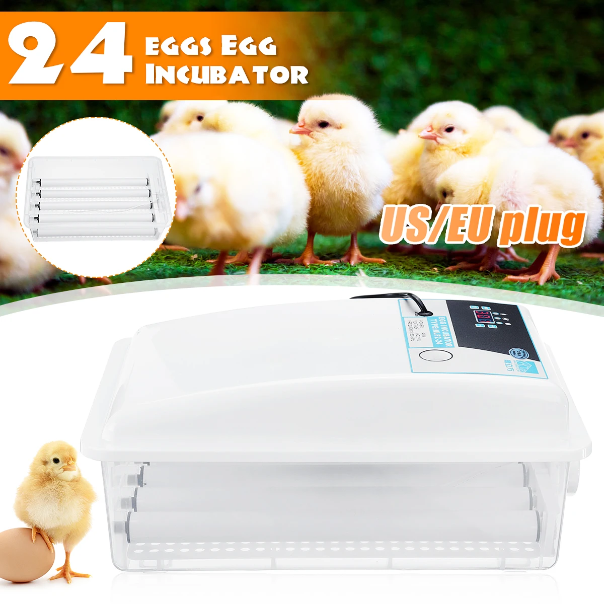 Automatic Egg Incubator 24 Eggs Capacity Incubator Brood Machine Chicken Duck Egg Hatcher Electronic Incubator Equipment Automatic Egg Incubator 24 Eggs Capacity Incubator Brood Machine Chicken Duck Egg Hatcher Electronic Incubator Equipment