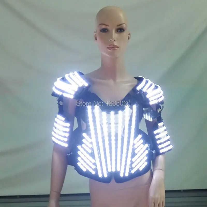 Hot-sale-white-color-led-armor-led-costumes-high-power-led-legs-led-keen-pad-for (0)