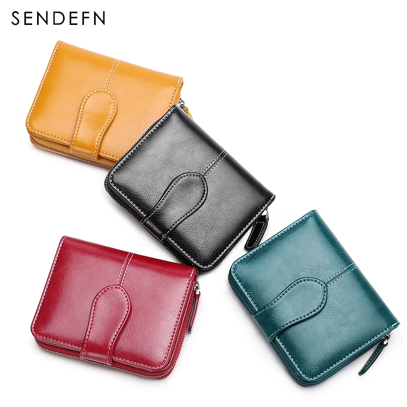 Sendefn 2018 New Simple Wallet Leather Small Women's Purse Casual