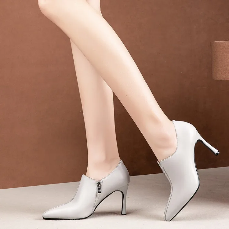 White À Vache Mljuese Bout Automne En Lady Pompes Couleur Fermetures Cuir Carré Robe Parti Glissière Blanc Mariage Talons De Femmes Chaussures 2019 Haute black Printemps F4wxqgPw