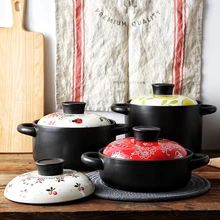 Подглазурная Фарфор Керамика запеканки корейский стиль кастрюля здоровья огонь термостойкие Горшочек для каши Бытовая керамика суп