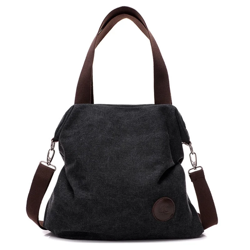 Women Canvas Handbag Simple Tote Female Casual Shoulder Bag Ladies Large Capacity Shopping Bags Student Crossbody Messenger Bag
