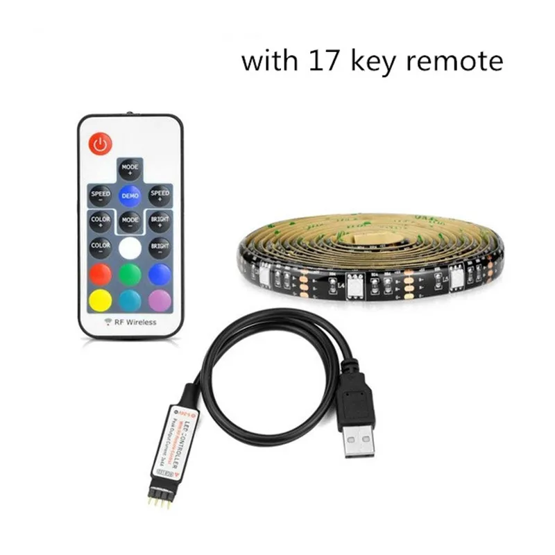 Светодиодная лента водонепроницаемая 5 в пост. Тока RGB USB светильник SMD 2835 0 м 1 2 3 4