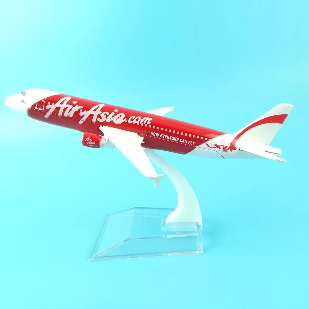  FREE SHIPPING 16CM A320 AIR ASIA METAL ALLOY MODEL PLANE AIRCRAFT MODEL TOY AIRPLANE BIRTHDAY GIFT