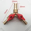 1PC 3 Way Shut Off Ball Valve / Valve Clamp Fitting Hose Barb Fuel Gas 5/16 inch 8/10MM Brass Y Type Ball Valve For Garden Tool ► Photo 3/4
