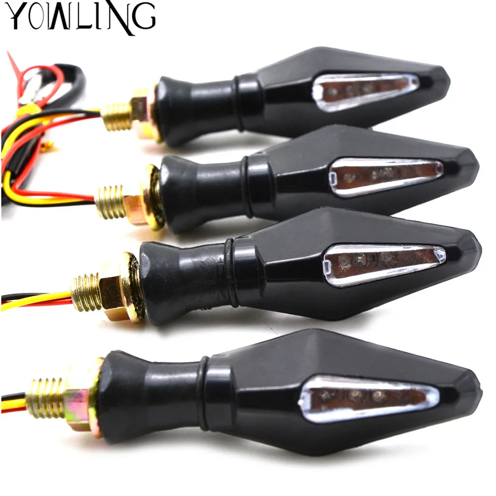 Universal Motorcycle LED Flashing Bike Turn Signal lights Arrow Amber/black Turn Indicators Flasher Blinker Bike Flashing