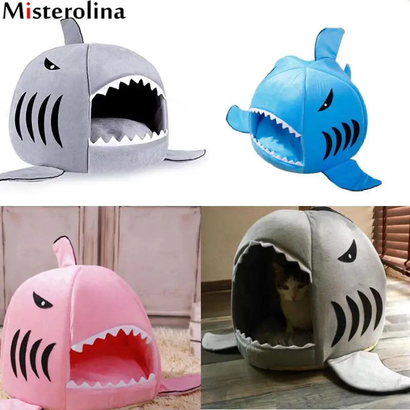 Buy New Shark Shape cat Beds Warm Soft Dog House Pet