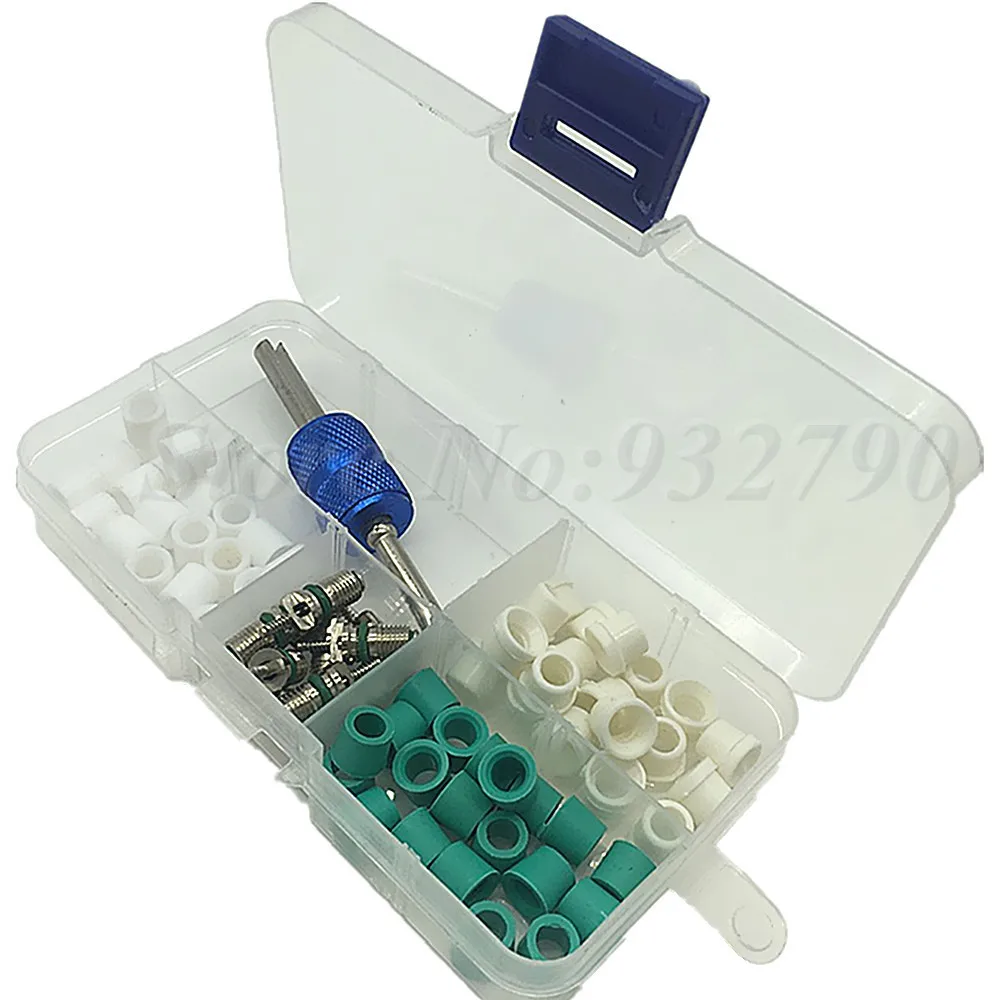 AC Valve Core Remover Tool AC Car Valve Core Hose Gasket O-Ring Seal Kit