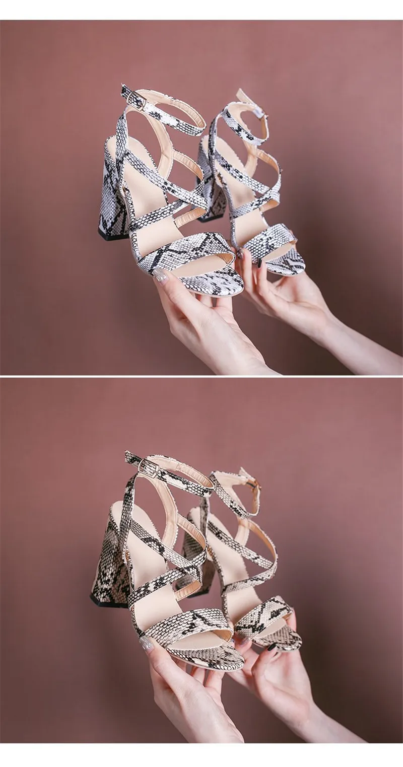 women snakeskin sandals