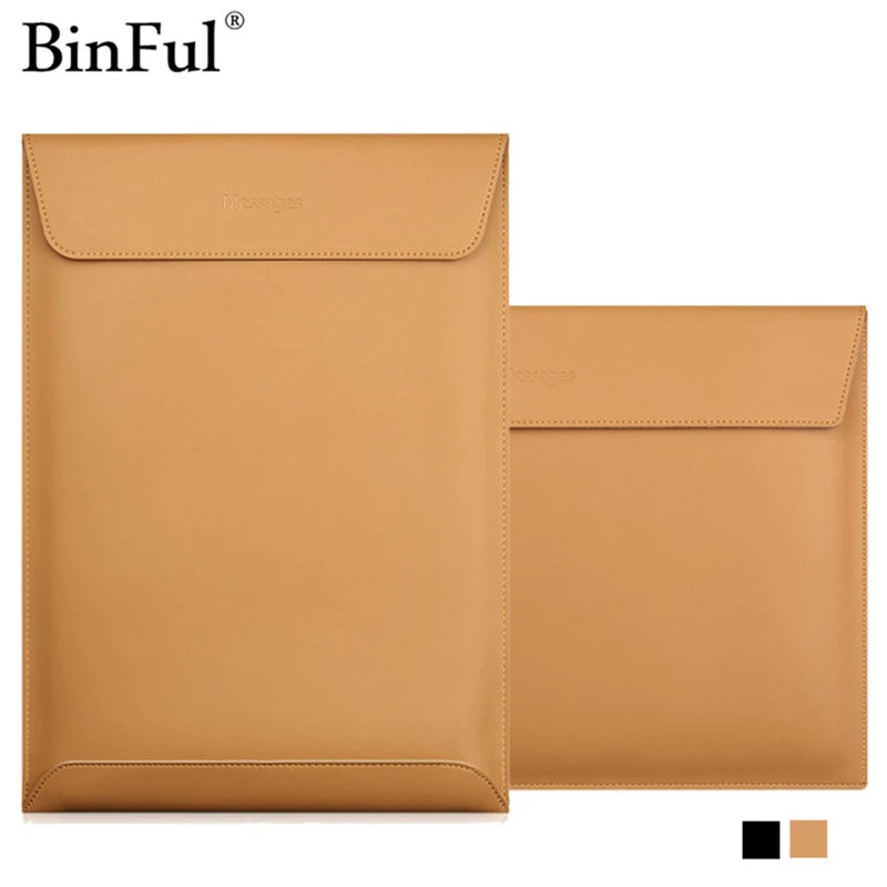 

Binful Genuine Leather For MacBook Air Retina 11 12 13 15" inch Laptop Bag Case Sleeve Notebook Carry Bag For Macbook women Bag