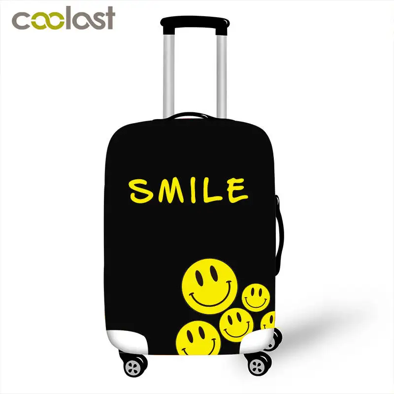 Funny Smile Face Luggage Protective Covers Cartoon Suitcase Cover For