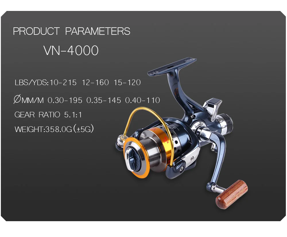 WPE VN3000 4000 5000 6000 Рыболовная катушка 9+ 1 шарикоподшипник Передняя и задняя система сопротивления с 8 кг Макс Drag cap рыболовная спиннинговая катушка