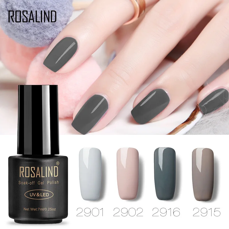 

Rosalind Gel 1S Nail Polish 7ML Gray Color Series Nail Gel Polish Vernis Semi Permanent Soak-off UV Gel Lacquer Nail Varnish