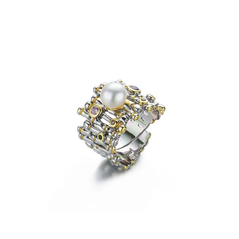 

RADHORSE 925 Silver Rings for Women Fine Jewelry Pearl Vintage Fine Craftsmanship Sterling Silver Ring Adjustable Silver
