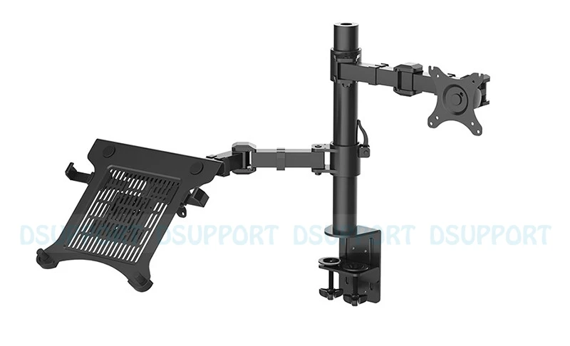 D1F2 Full Motion Настольный 1"-15,6" крепление для ноутбука и 1"-27" монитор держатель lcd двойная рука настольная подставка максимальная поддержка 10 кг каждая рука