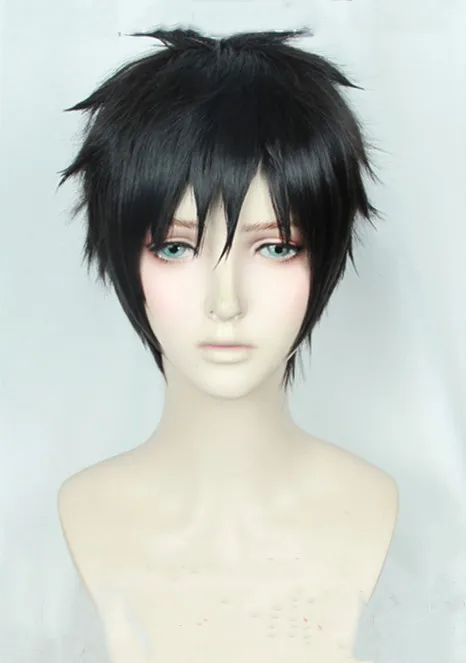 

Anime YURI!!! on ICE Katsuki Yuuri Short Black Heat Resistant Synthetic Cosplay Costume Wig + Wig Cap