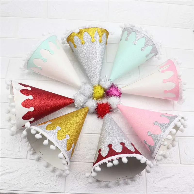 

ONE TO FOUR New Birthday Hats For Childre Party Decorations Glitter Hat Christmas Happy Birthday Hat