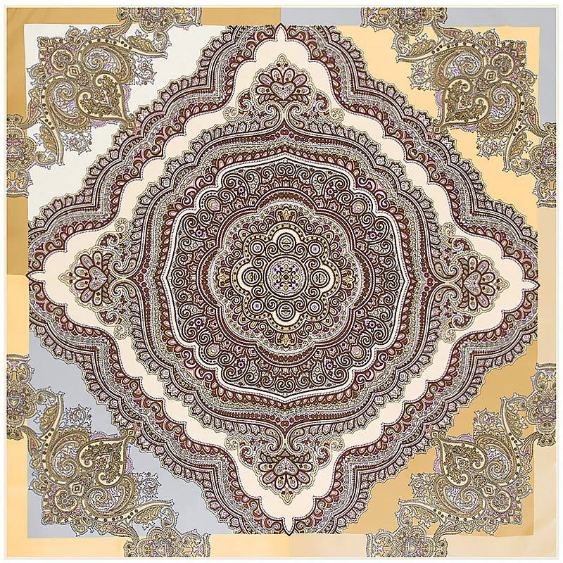 

100cm * 100cm 2017 high quality women square scarf wind flowers scarf ladies silk scarves women shawl