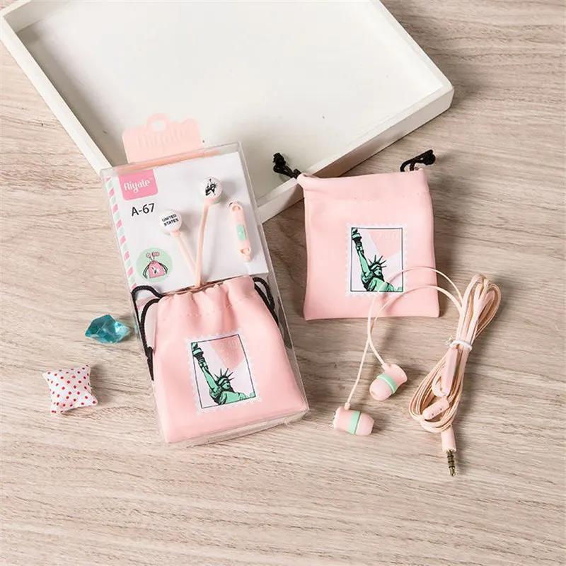 

Cartoon Eiffel Towe Paris Earphone Earbuds in ear Ear Phones With Mic Earphone Case for iPhone Samsung Xiaomi Kids Girls Gfit