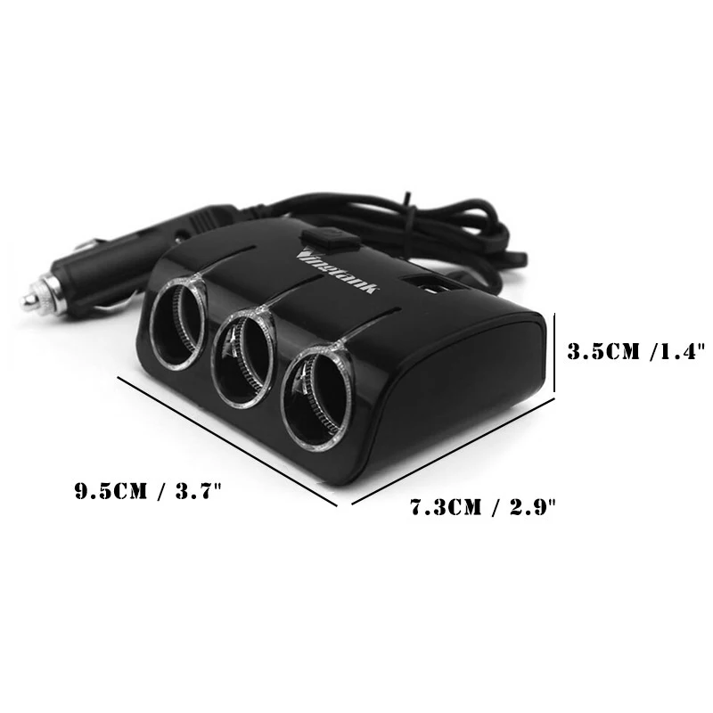 Vingtank от 1 до 3 Розетка для автомобильного прикуривателя с двойным usb разветвителем