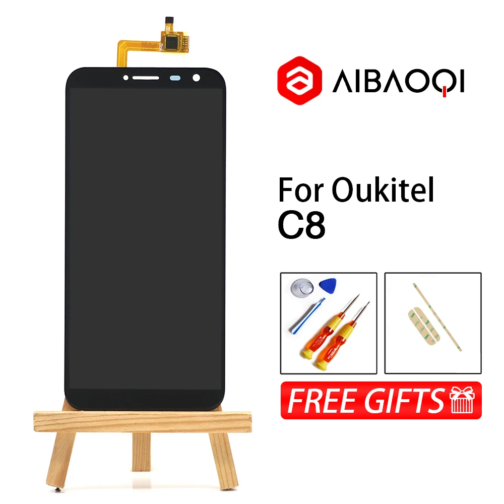 

AiBaoQi New Original 5.5 inch Touch Screen+1280x640 LCD Display Assembly Replacement For Oukitel C8/C8 4G/C8 3G Android 7.0