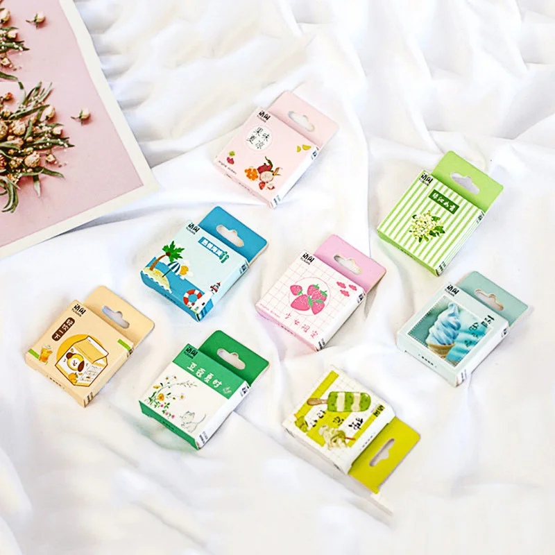 50Pcs Cute Plant Stationery Stickers Kawaii Drink Stickers Paper Adhesive Stickers For Kids DIY Scrapbooking Diary Photos Albums