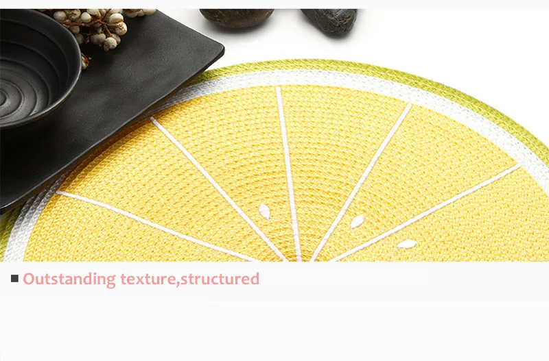 Creative Round Table Mats Fruit shape Dinning Table Placemats Anti-slip Insulation Mats Cushion Table Decoration        (17)