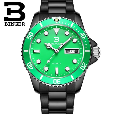 Швейцарские роскошные мужские часы Бингер бренд Кварцевые полностью из нержавеющей стали модные светящиеся наручные часы 1 год guaratee B9203M-11 - Цвет: Item 11