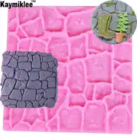 M476 Dry Wall Formas De Silicone Mold Castle Stone Bark Cake Tools Fondant Cake Molds Cupcake Mould Chocolate Kitche 10*10*0.4CM