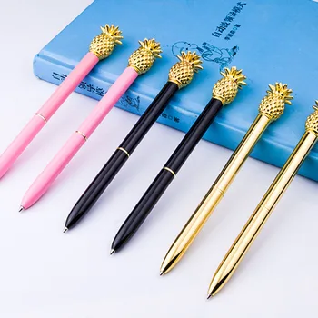 

Upscale Business Gift Ballpoint Pen Creative Pineapple Shape Office Signing Pen 1.0mm Bullet Pen Tip Metal Writing Pen