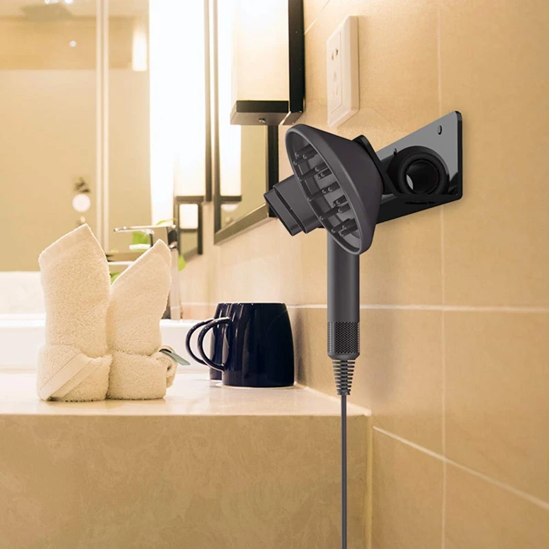 Держатель для фена настенное крепление Совместимо с Dyson фен для волос из нержавеющей стали сушилка для волос органайзер для хранения