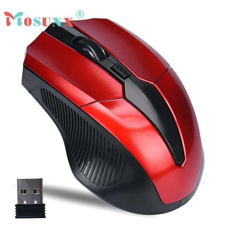 MOSUNX Red Wireless Mouse Gifts Wholesale 2.4GHz Mice Optical Mouse